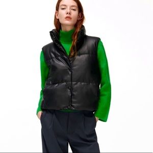 Faux Leather Vest Zara